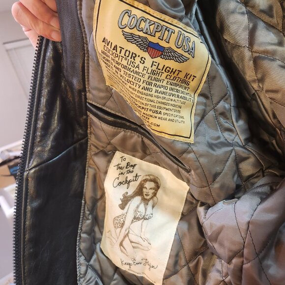 Cockpit leather jacket Size L like new. - Picture 5 of 5
